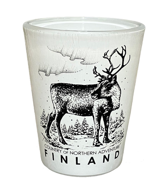 Shot Glass Ice White Finland Reindeer