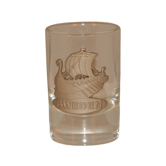 Shot Glass Metal Emblem Viking Ship