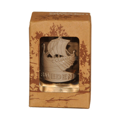 Shot Glass Metal Emblem Viking Ship