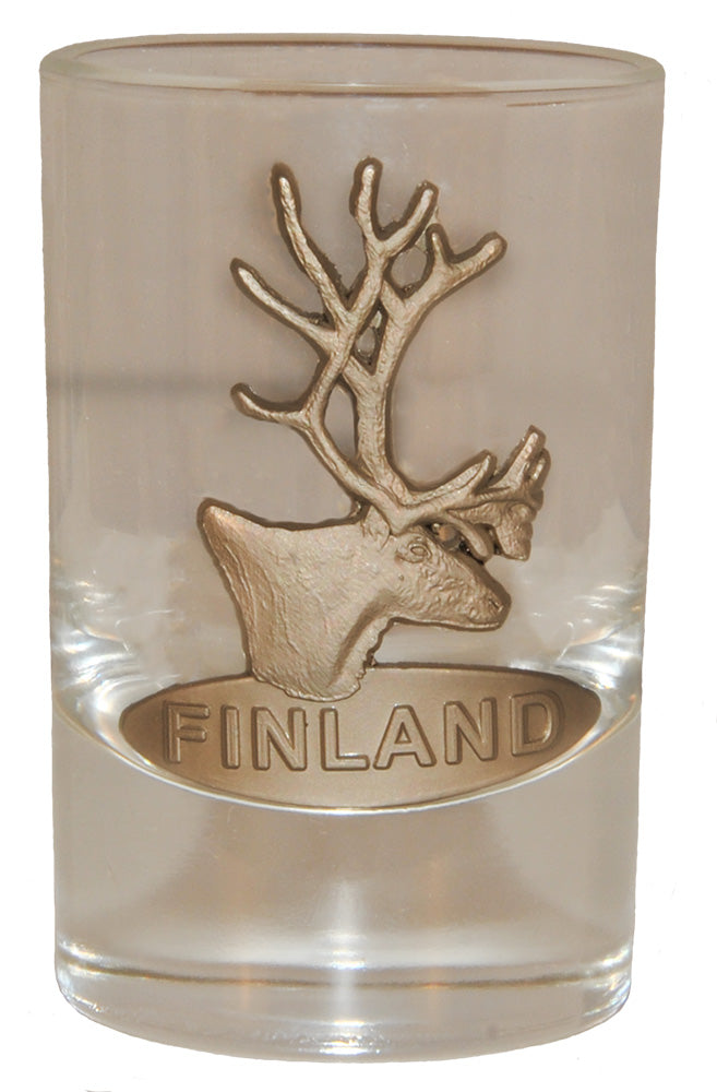 Shot Glass Metal Emblem Finland