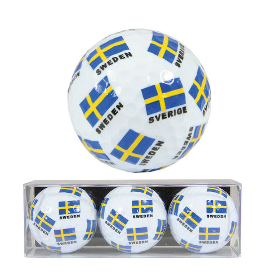 Golfbollar Sverige Flagga 3 pack