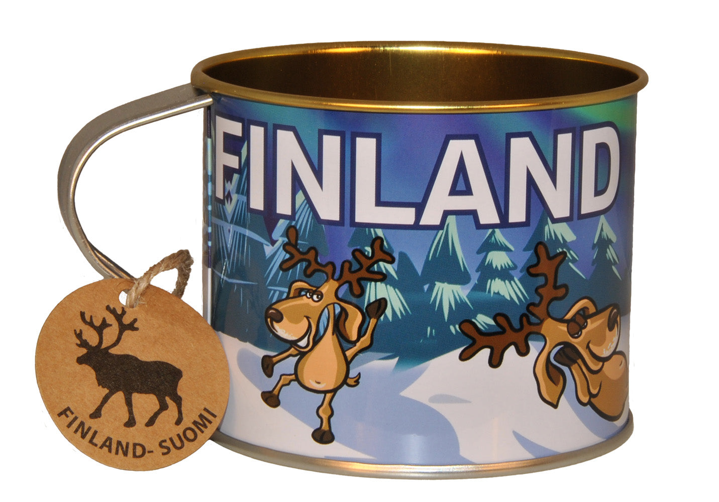 Metal Mug Finland Reindeer