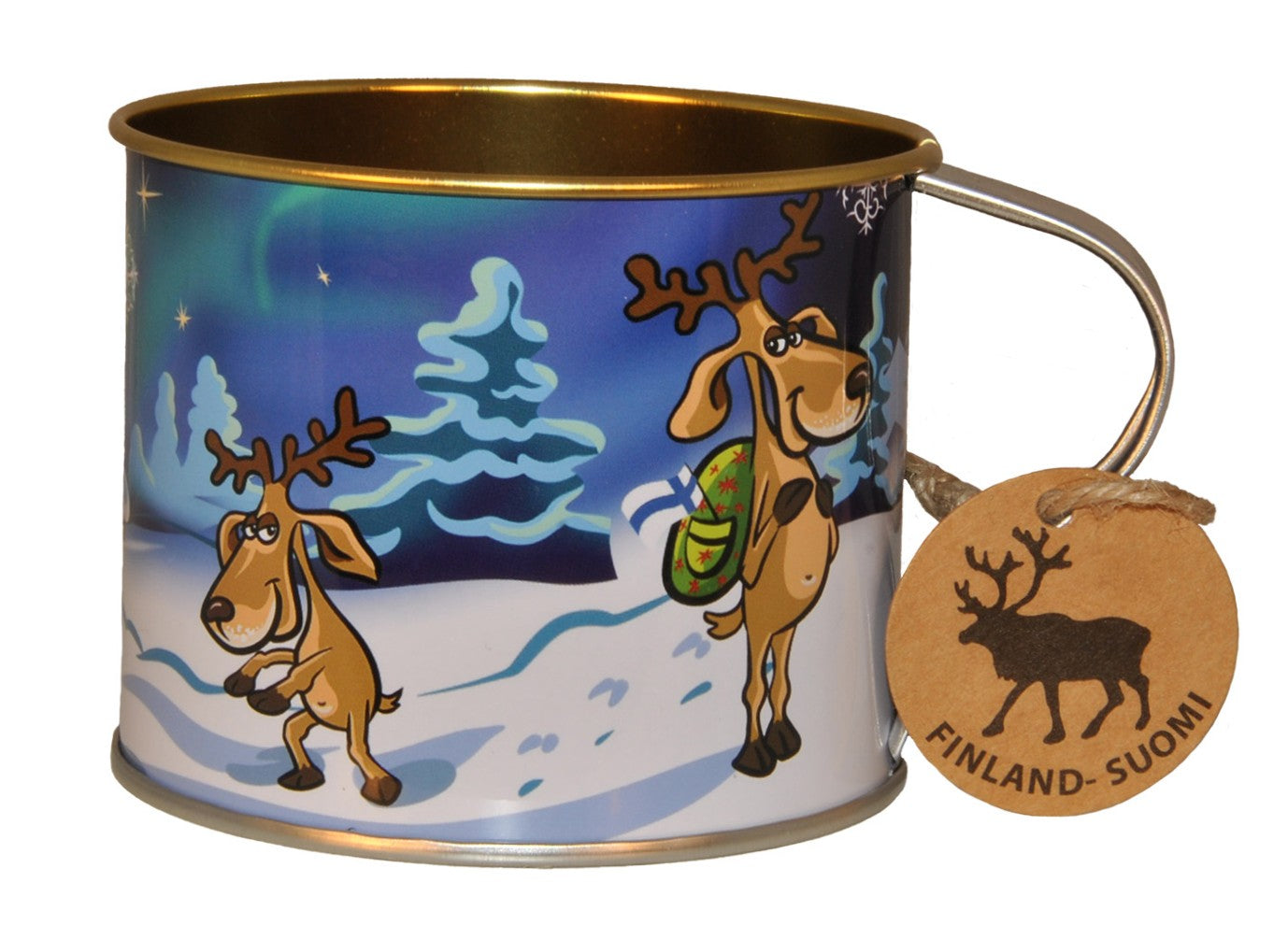 Metal Mug Finland Reindeer