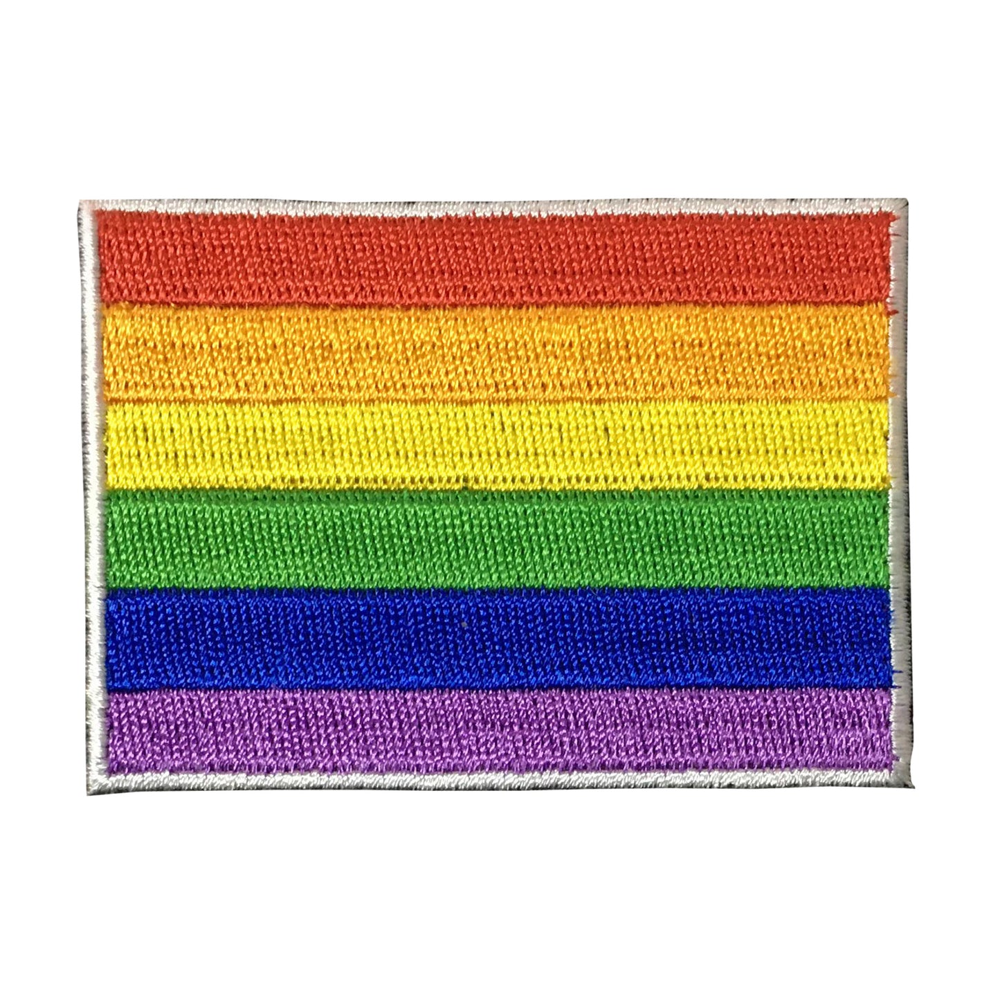Broderat tygmärke med Prideflaggan i klara färger. Hög kvalitet på både brodyr och färger. Kan sys eller värmas fast på tyg.