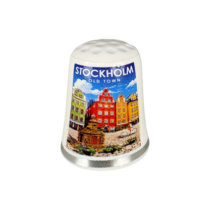 Fingerborg med motiv från Gamla Stan i Stockholm och texten "Stockholm Old Town". Perfekt som souvenir eller present. 