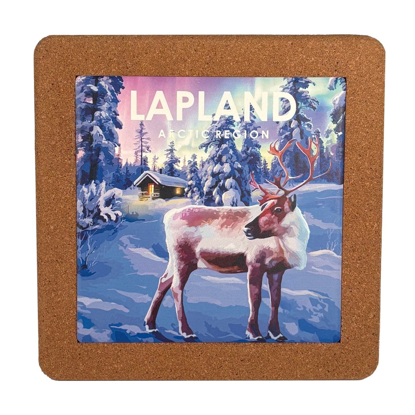 Grytunderlägg med motiv inspirerat av Lapplands natur – skyddar bordet mot varma kastruller och ger en nordisk känsla till dukningen