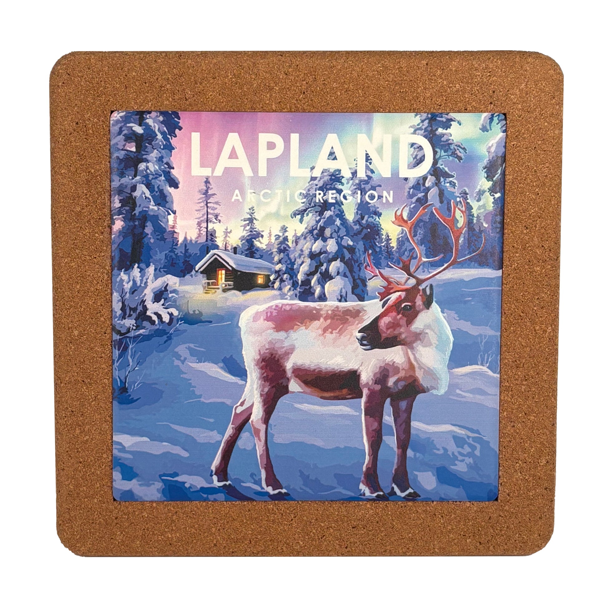 Grytunderlägg med motiv inspirerat av Lapplands natur – skyddar bordet mot varma kastruller och ger en nordisk känsla till dukningen
