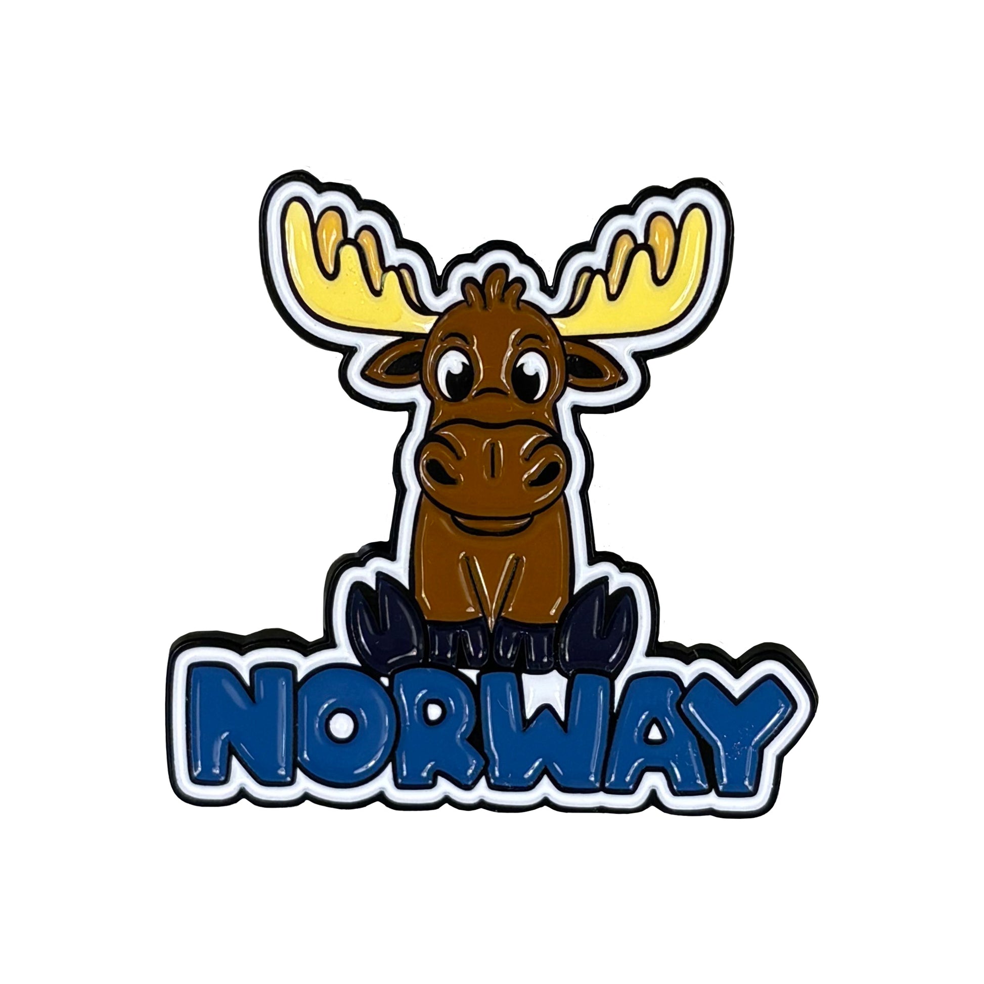 Magnet med charmigt älgmotiv och lekfull design – perfekt för att dekorera kylskåp eller andra metallytor.