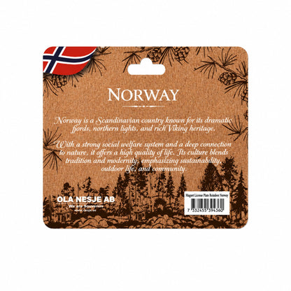 Baksidan av header med norska flaggan och text om Norge.