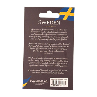 Magnet Stockholm Gamla Stan fångar den historiska charmen i Stockholms äldsta stadsdel, vackra byggnader, kullerstensgator och charmiga gränder.
