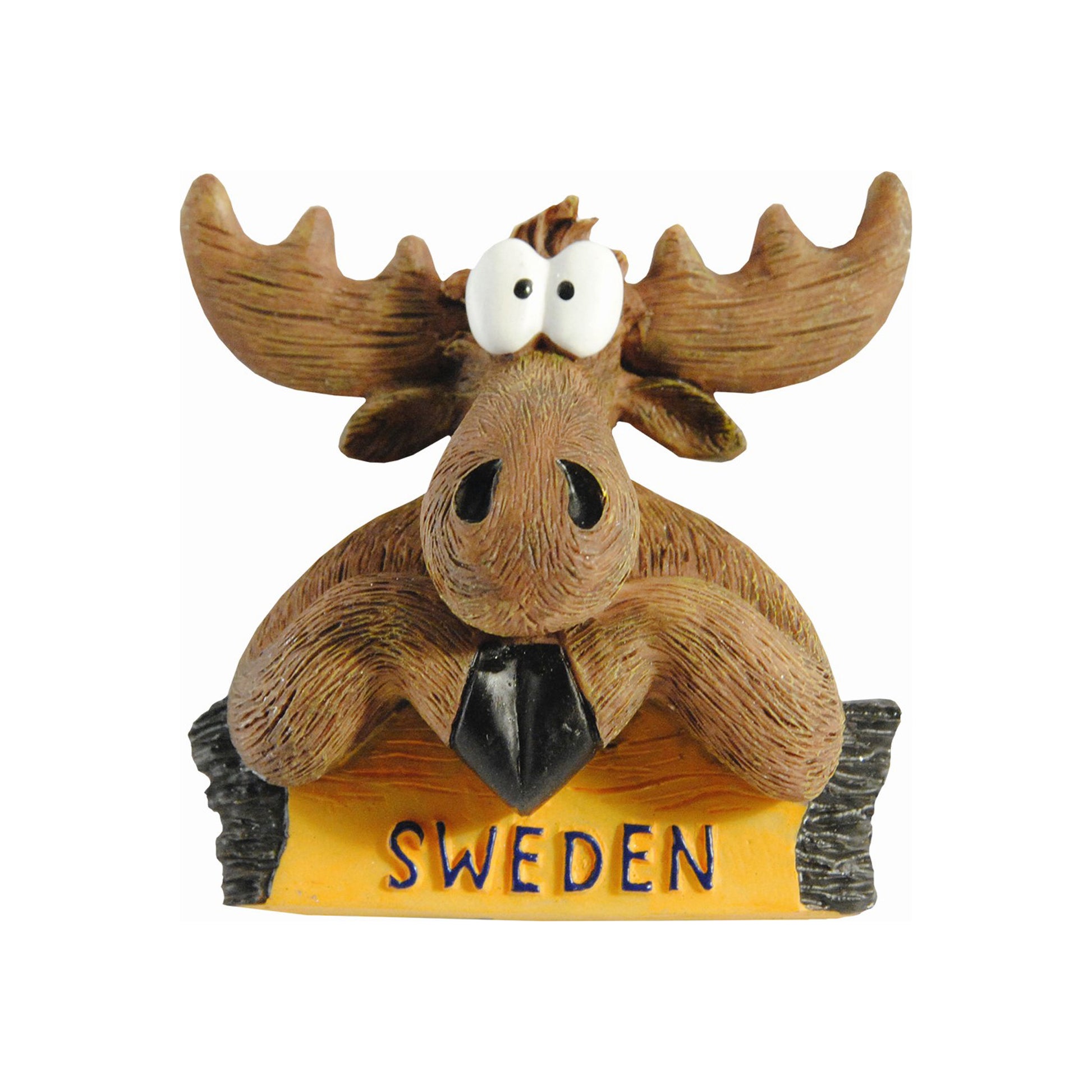 Magnet med älgen Ragnar, en rolig och charmig figur med texten "Sweden". En lekfull souvenirmagnet som lockar till leenden.