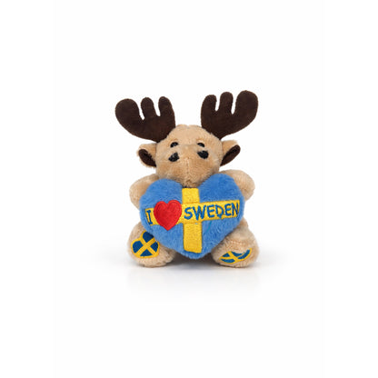 Mjuk Älgmagnet Sweden med Hjärta