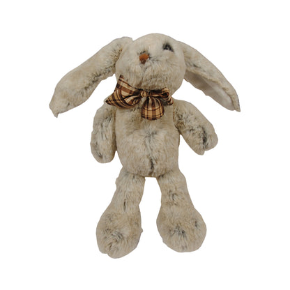  Grå mjuk gosedjurskanin med rosett.