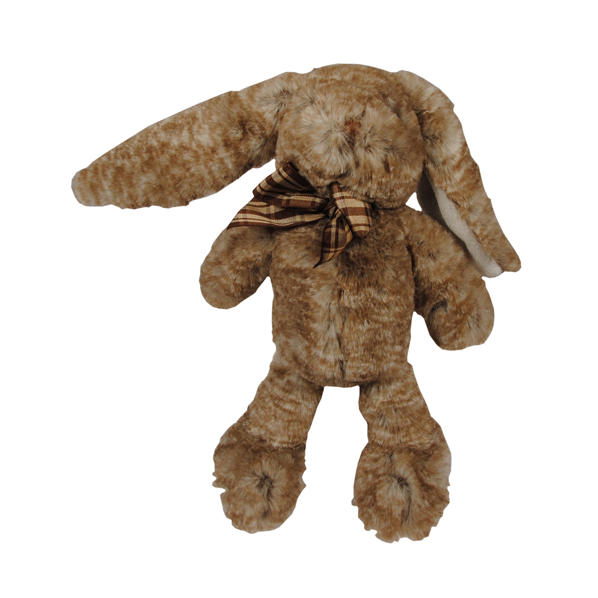 Mörkbrun mjuk gosedjurskanin med rosett.