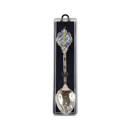 Souvenirsked med Göteborgs stadsvapen upptill, placerad i en presentask med genomskinligt lock.