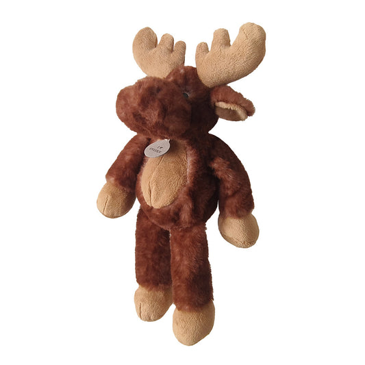 Stor gosedjursälg på 35 cm med långa ben och mjuk brun päls – en kramgo leksak och perfekt present för alla som älskar nordiska djur.
