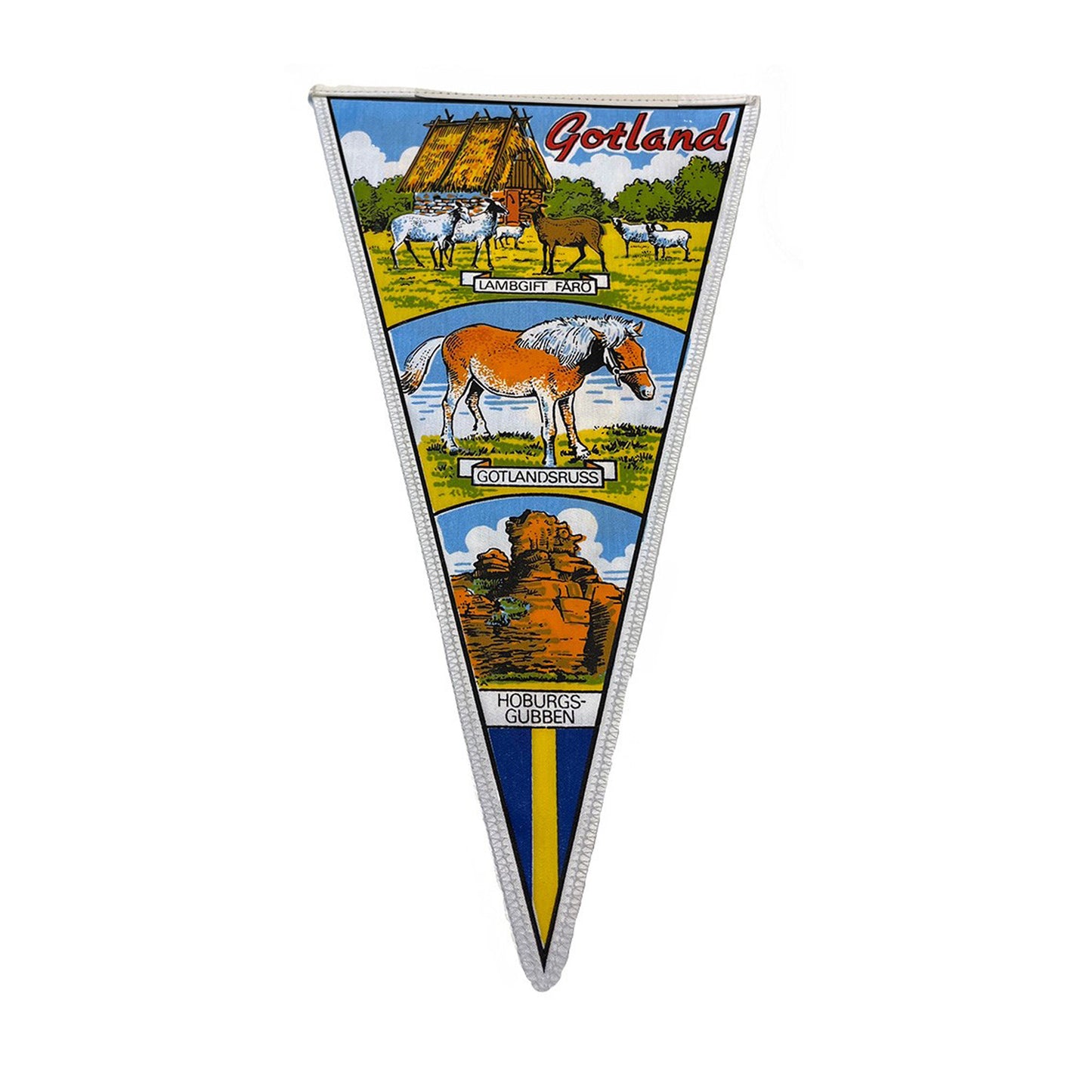 Vimpel Gotland, lambgift Fårö, Gotlandruss, Hoburgsgubben-Framsida