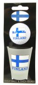 Shotglas Finland Flagga med Golfboll